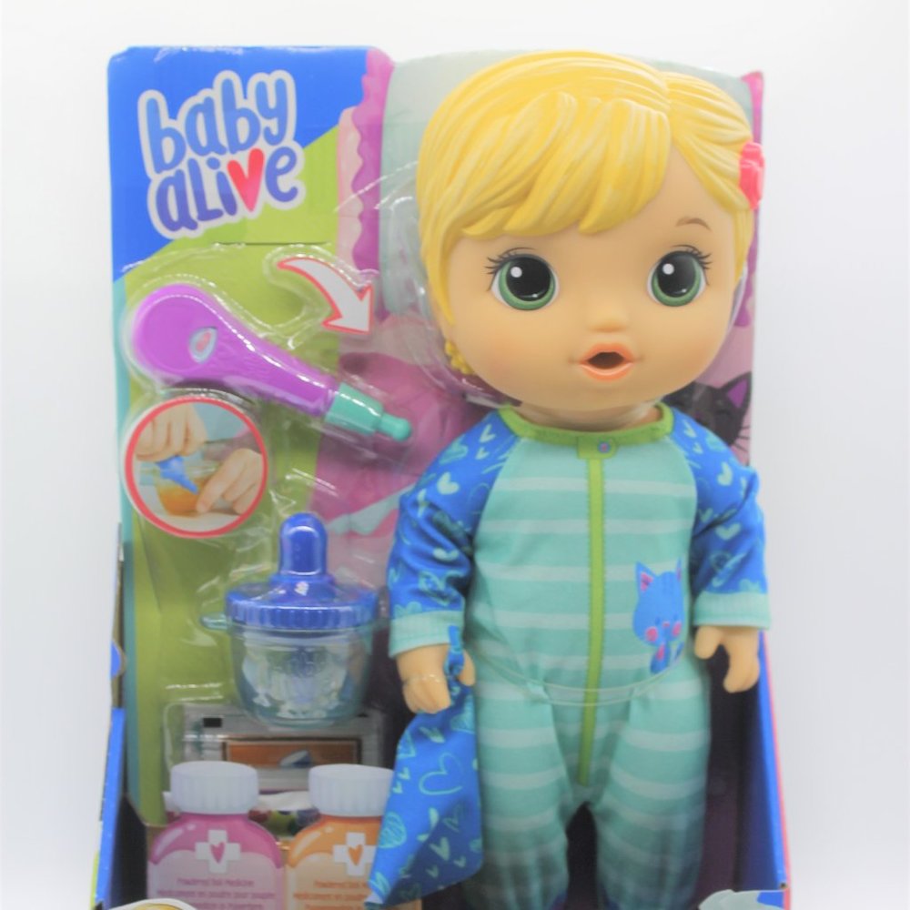 Baby Alive Mix My Medicine Baby Doll, Kitty-Cat Pajamas, Drinks and Wets, Doctor
